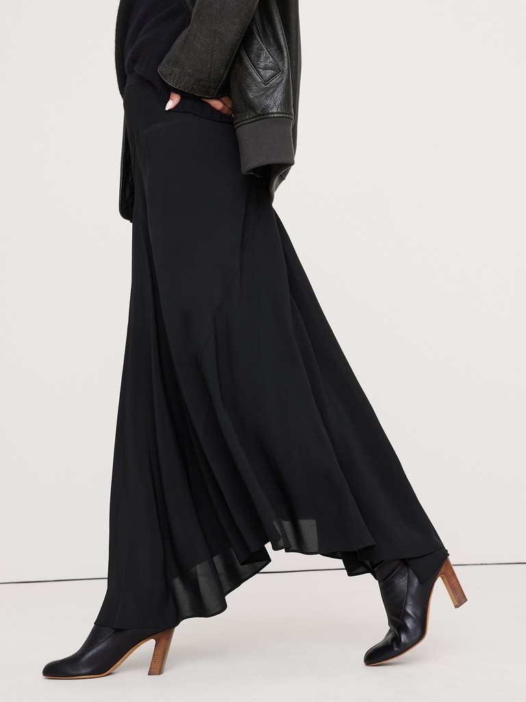 Drapey Georgette Maxi Skirt