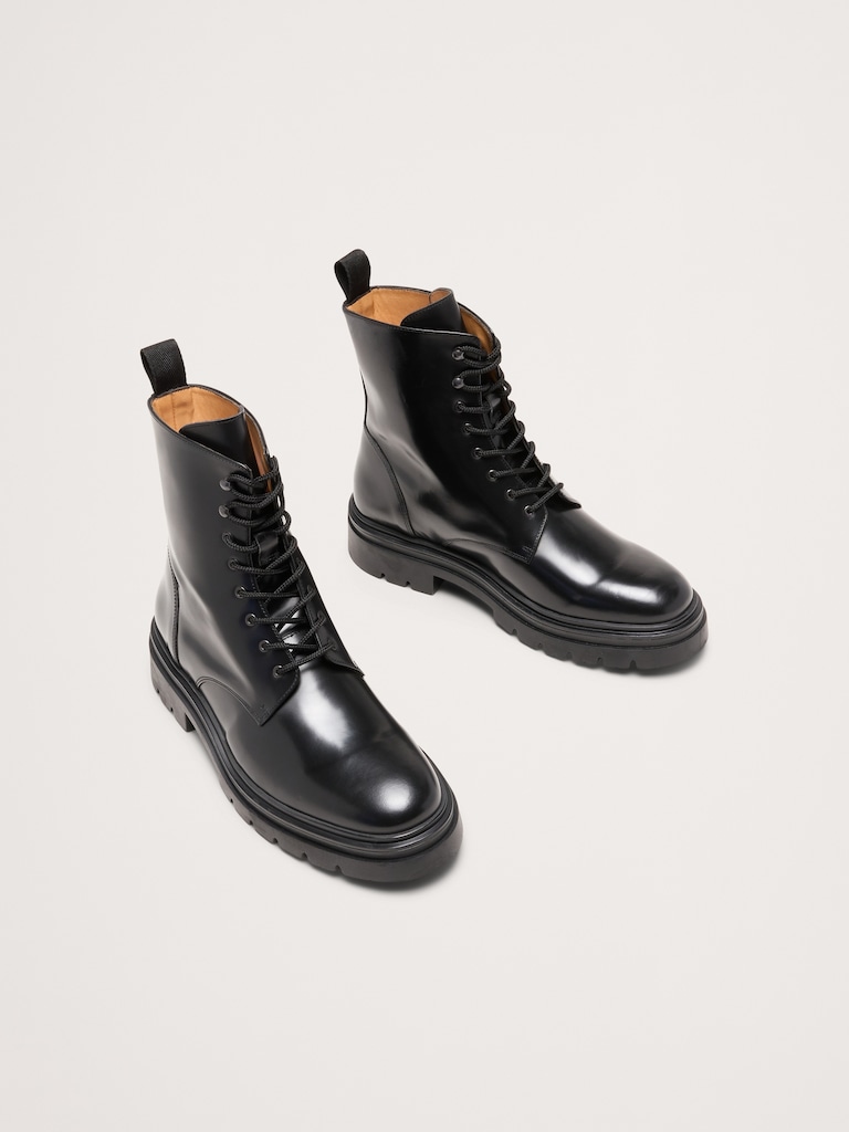 Italian Leather Combat Boot