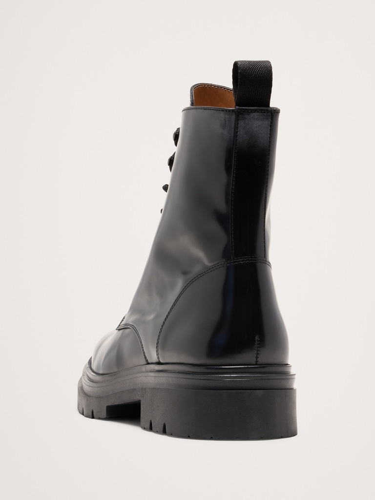 Italian Leather Combat Boot