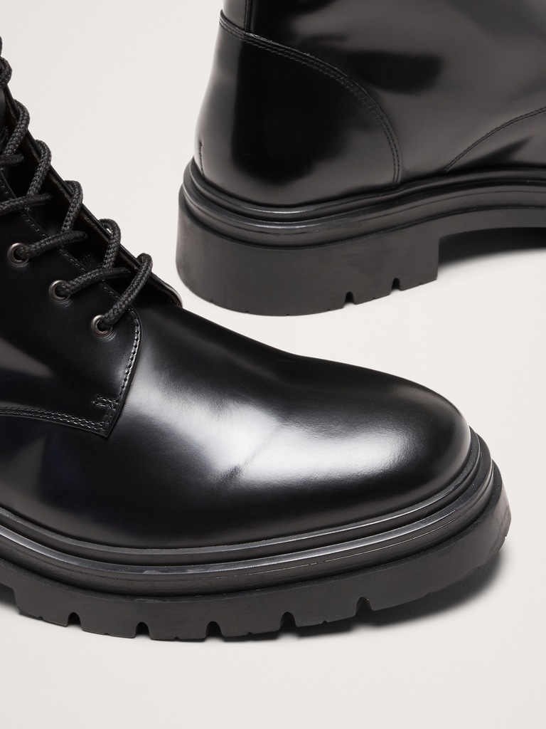 Italian Leather Combat Boot