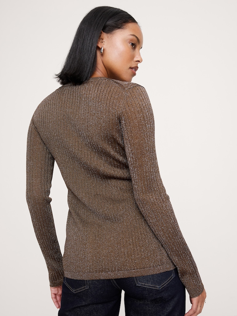 Metallic Cardigan Sweater