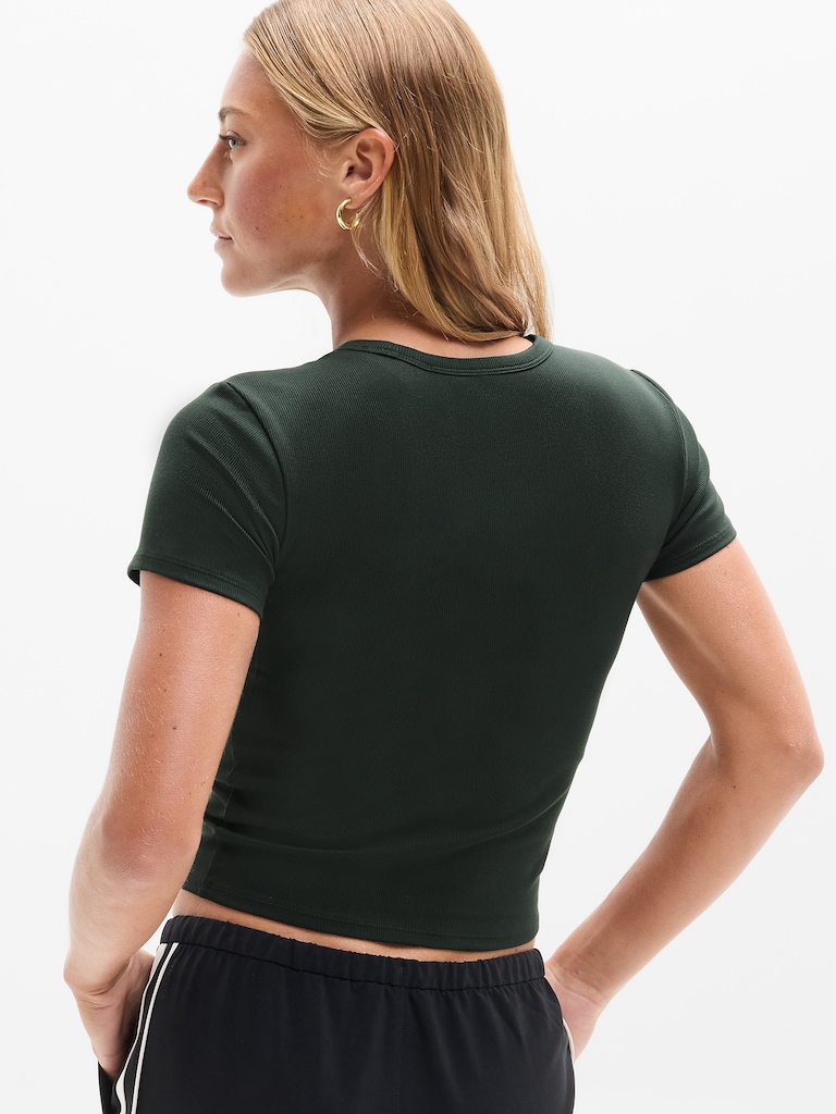 Signature Rib Crop Tee