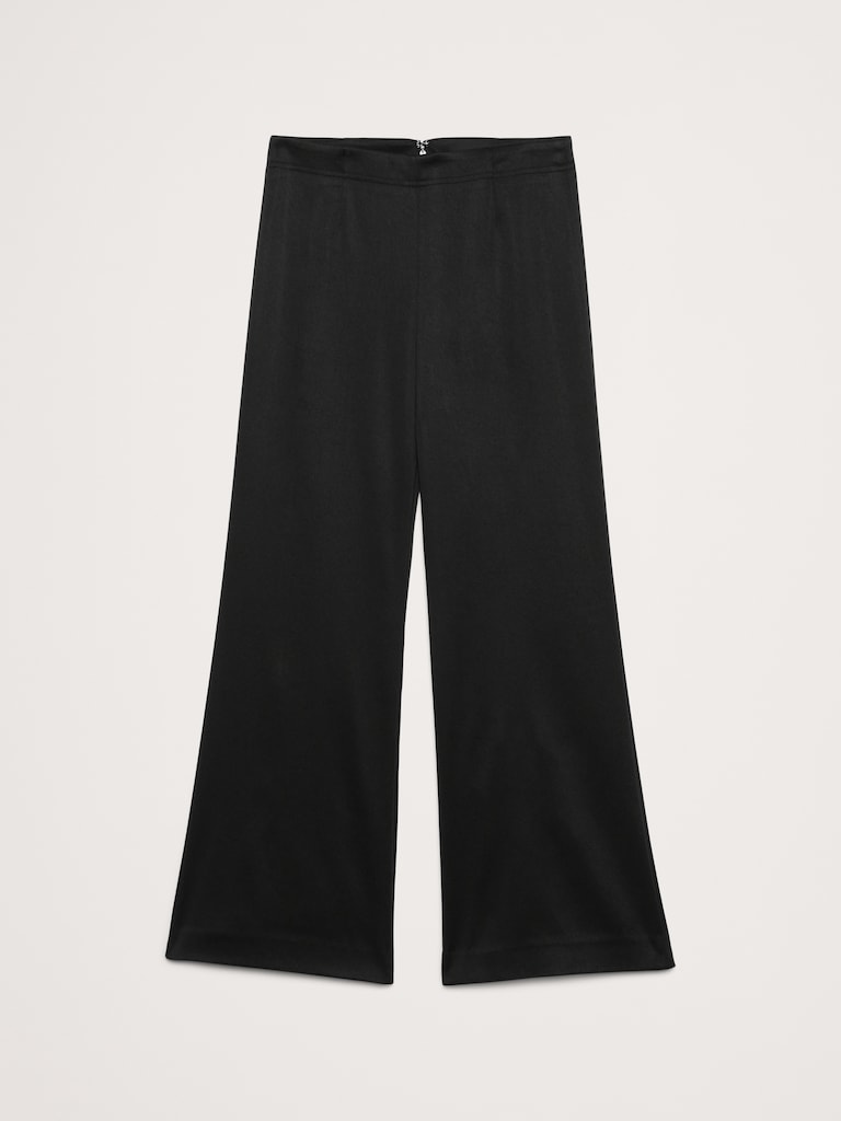 Mid-Rise Kick-Flare Satin Ankle Pant