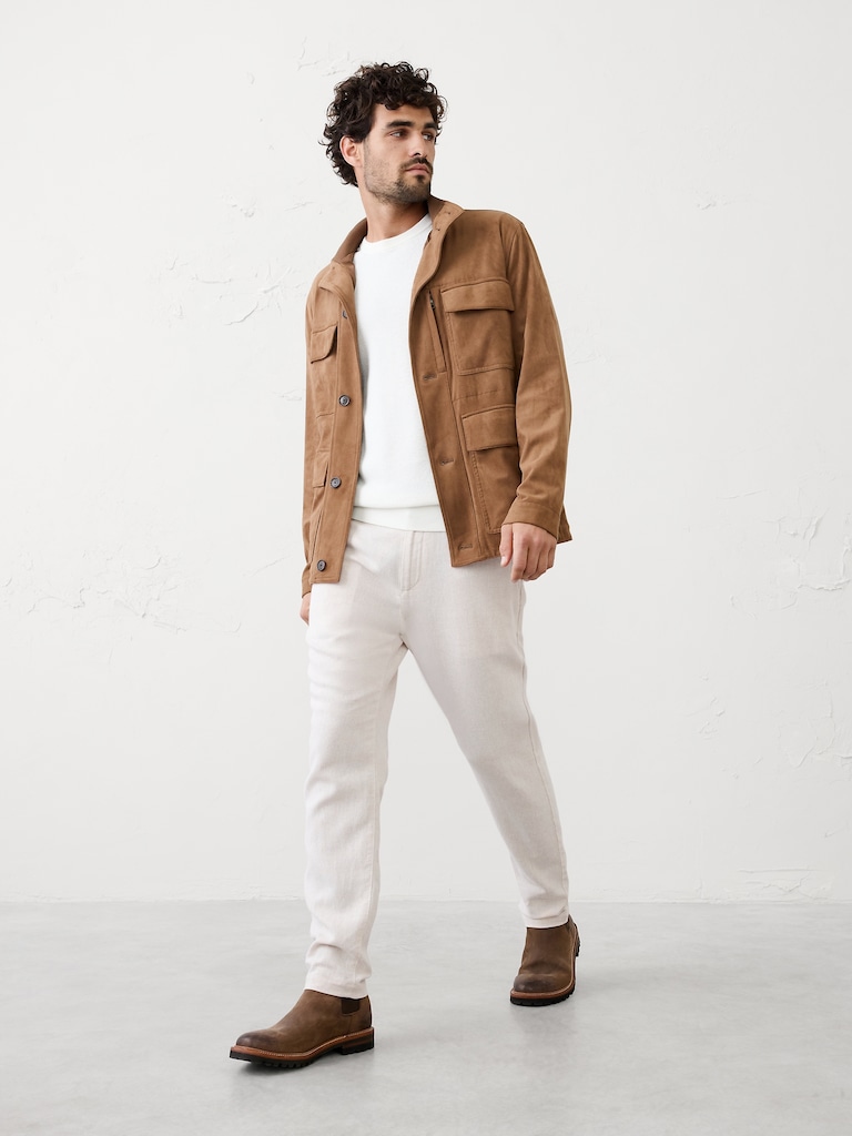 Athletic-Fit Linen-Blend Pant