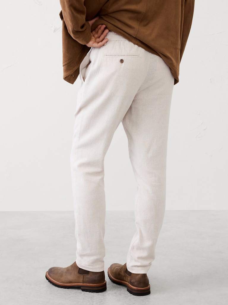 Athletic-Fit Linen-Blend Pant