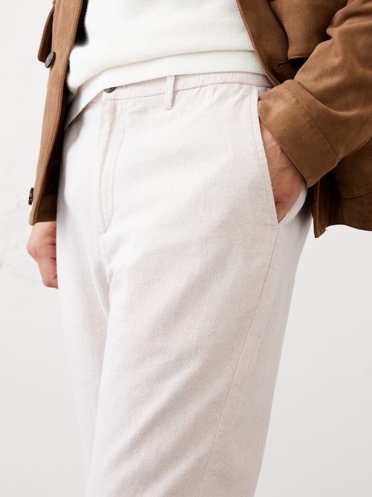Athletic-Fit Linen-Blend Pant
