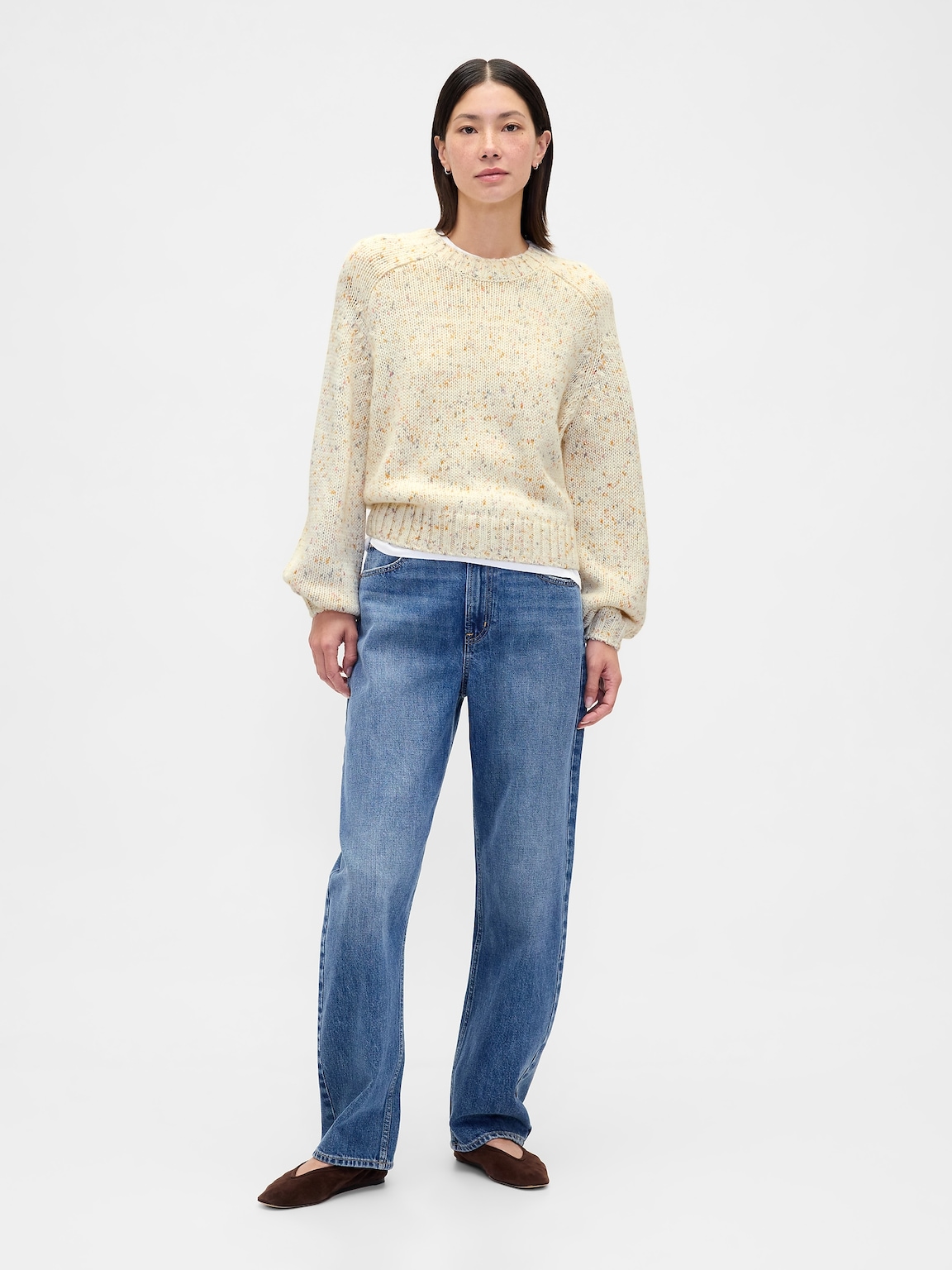 Cotton-Blend Relaxed Crewneck Sweater
