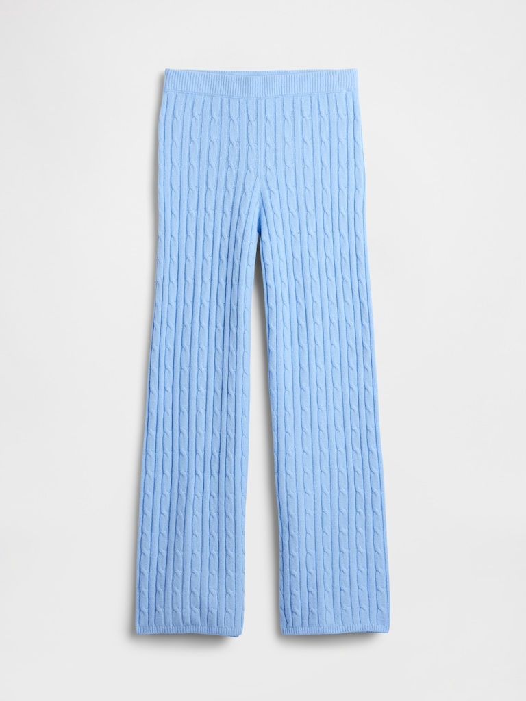 CashSoft Cable-Knit Sweater Pants