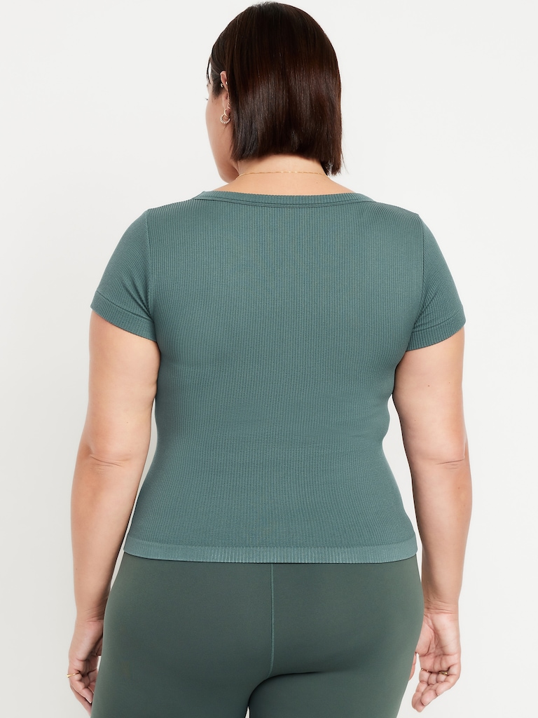 Exhale Seamless Cropped Rib T-Shirt