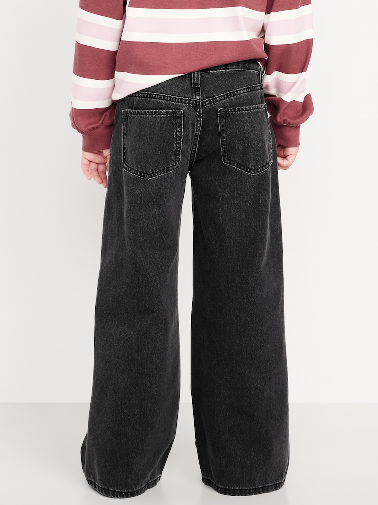 Super Baggy Wide-Leg Crossover Jeans for Girls