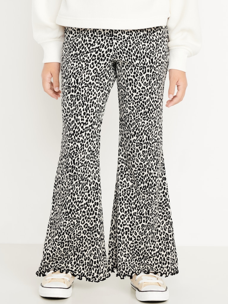 Textured Knit Flare Leggings for Girls