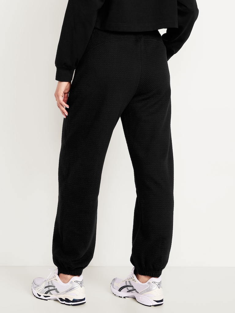 High-Waisted Dynamic Fleece Textured Sweatpants