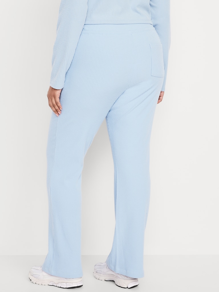 Extra High Waisted Sweater Ribbed Flare Pant