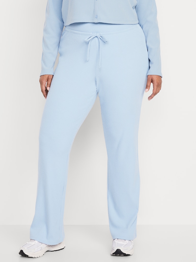 Extra High Waisted Sweater Ribbed Flare Pant