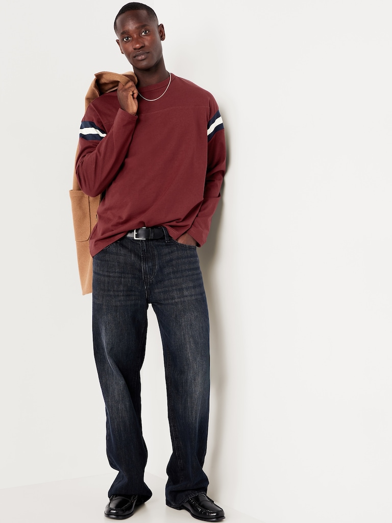 Heavyweight Long-Sleeve Football-Style T-Shirt