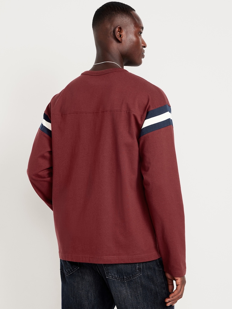 Heavyweight Long-Sleeve Football-Style T-Shirt