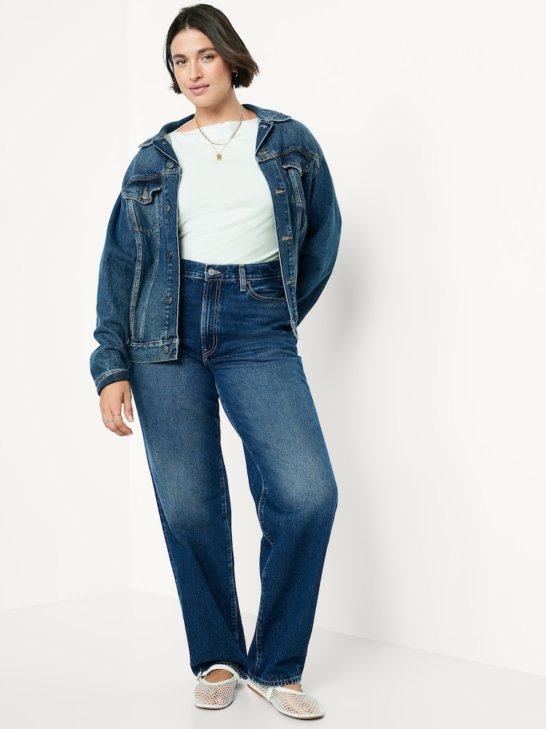 Long-Sleeve Slit-Neck Ruched Top