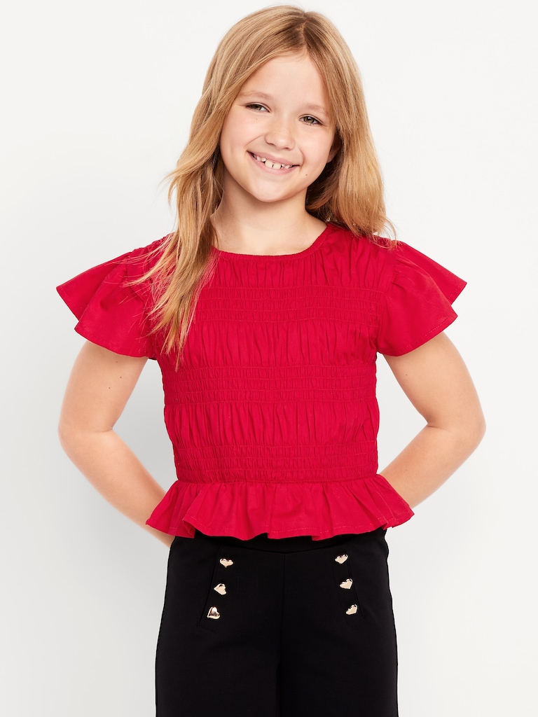 Short-Sleeve Smocked Top for Girls