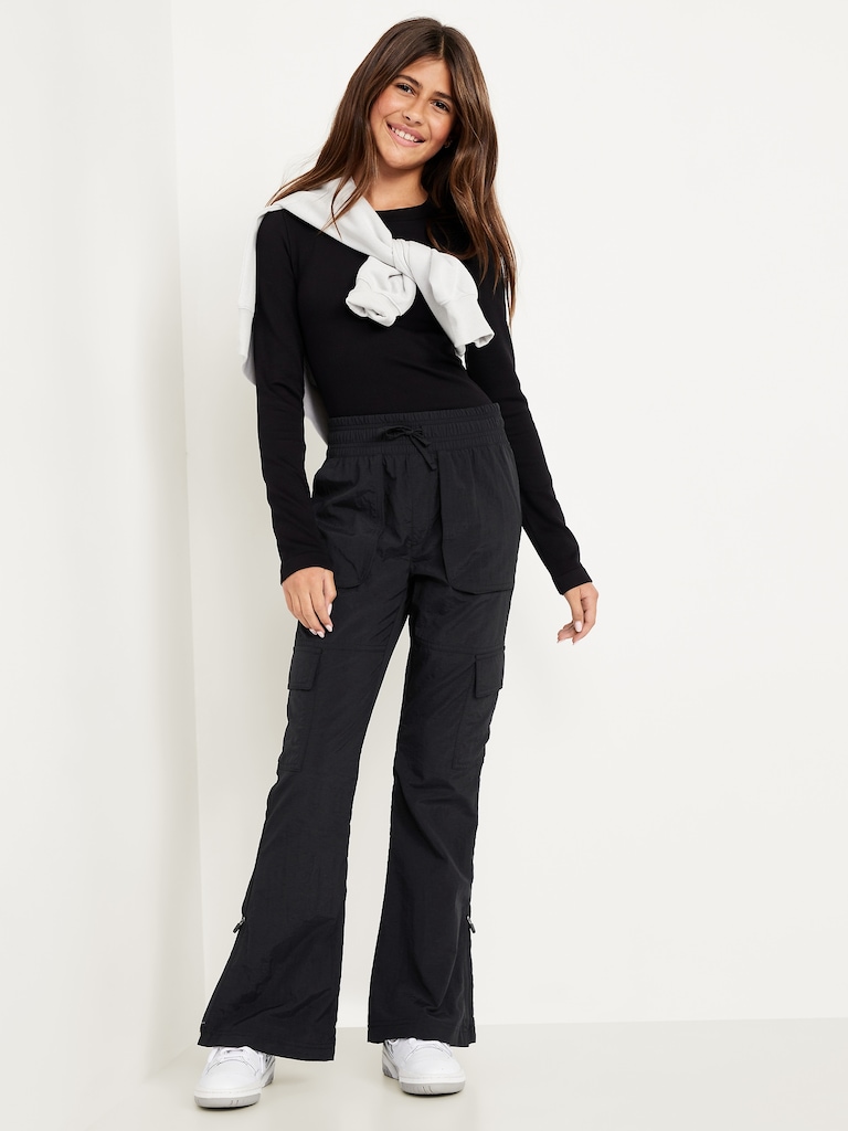 High-Waisted Cargo Flare-Leg Pants for Girls
