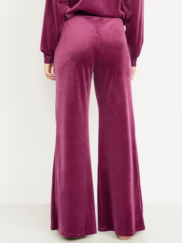 High-Waisted Velour Flare Lounge Pants