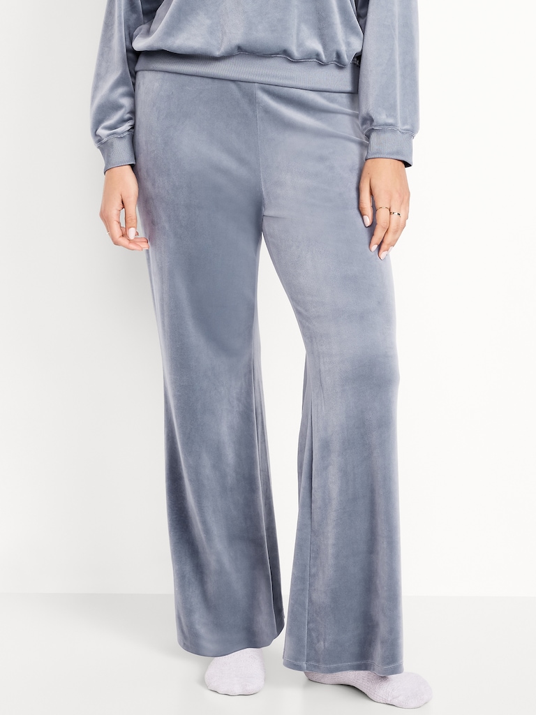 High-Waisted Velour Flare Lounge Pants