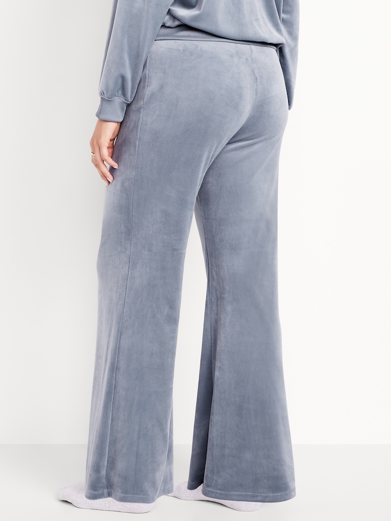 High-Waisted Velour Flare Lounge Pants