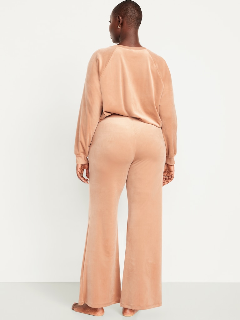 High-Waisted Velour Flare Lounge Pants