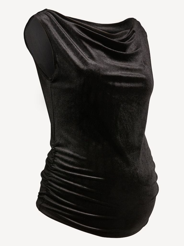Maternity Velvet Asymmetrical Shoulder Top