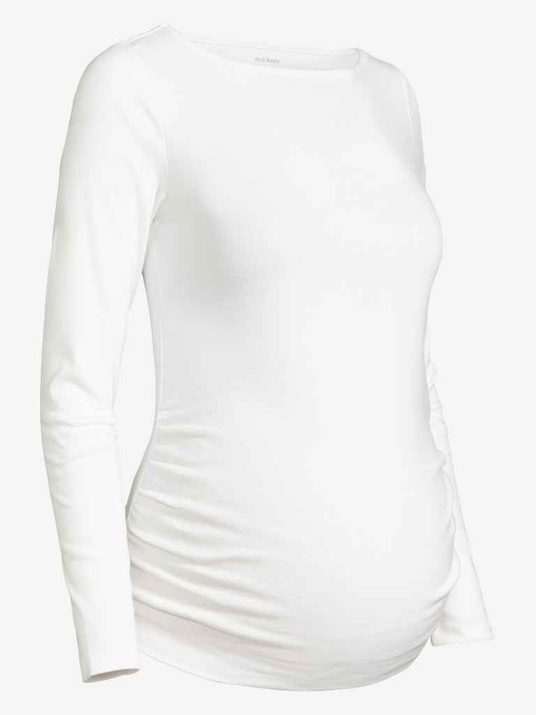 Maternity Long-Sleeve Boatneck T-Shirt