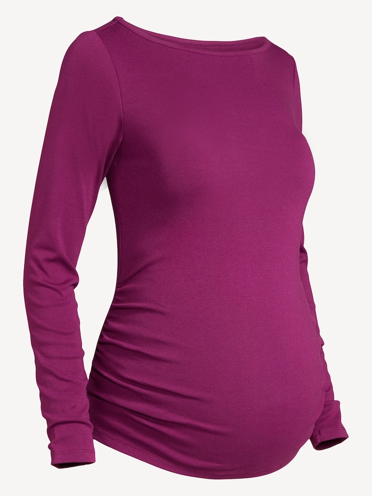 Maternity Long-Sleeve Boatneck T-Shirt