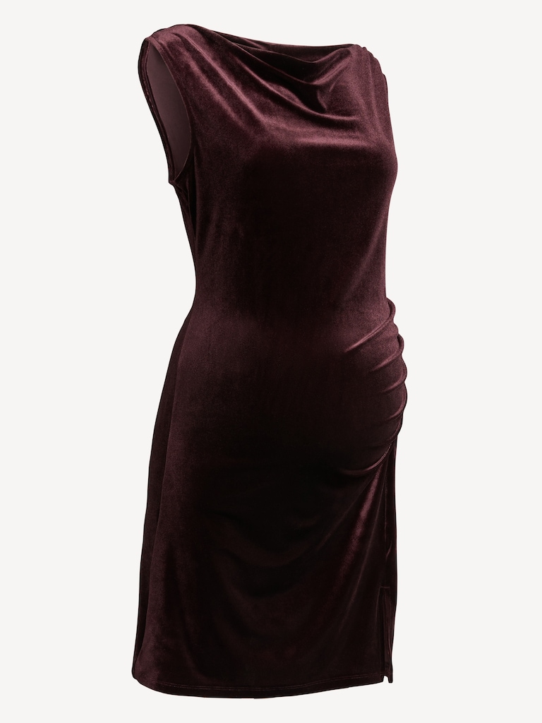 Maternity Asymmetrical Shoulder Mini Dress