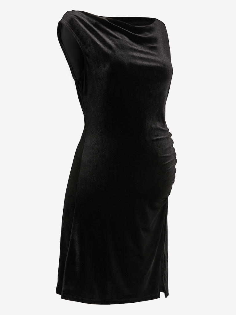 Maternity Asymmetrical Shoulder Mini Dress