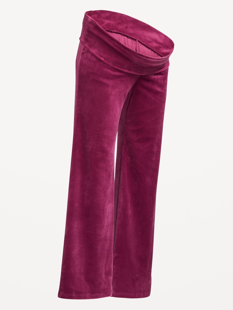 Maternity Velour Rollover Waist Pajama Pants