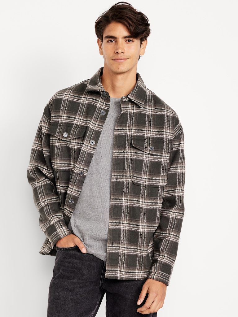 Oversized Heavyweight Plaid Flannel Shirt