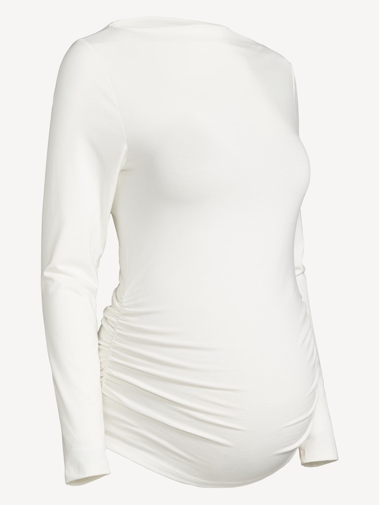 Maternity Long-Sleeve Slit-Neck T-Shirt
