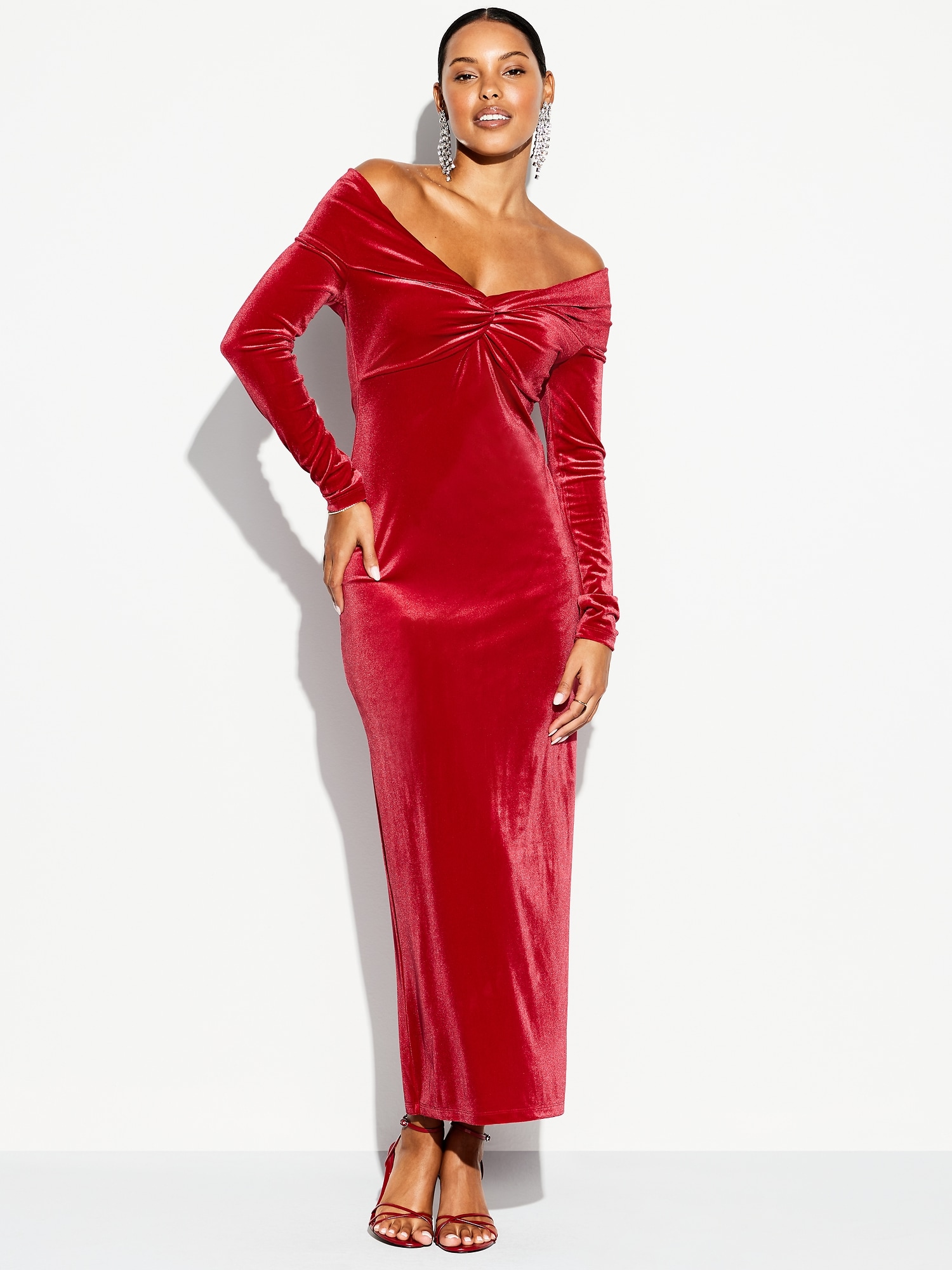 The Occasion by Old Navy Velvet Off-Shoulder Maxi Dress | Old Navy