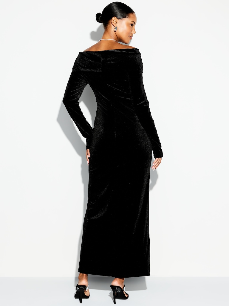 The Occasion by Old Navy Velvet Off-Shoulder Maxi Dress