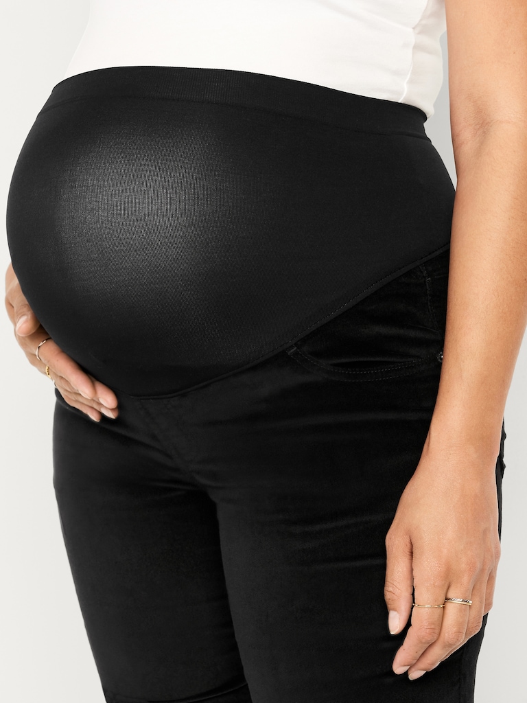 Maternity Full-Panel OG Straight Velvet Pants