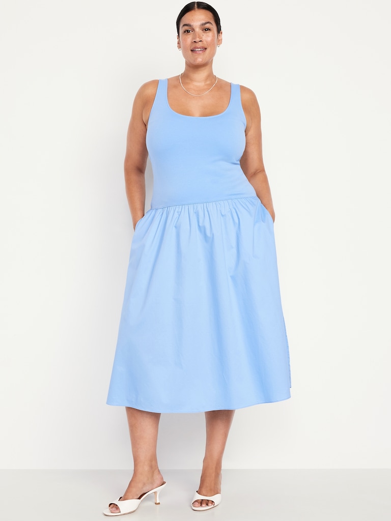 Fit & Flare Sleeveless Midi Dress