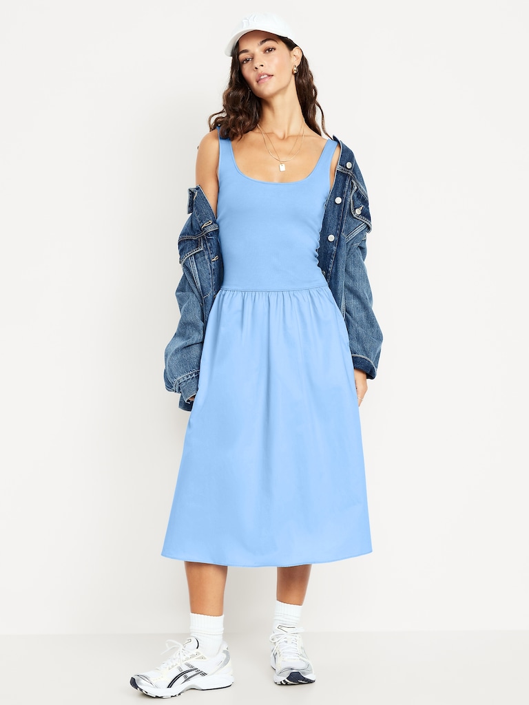 Fit & Flare Sleeveless Midi Dress