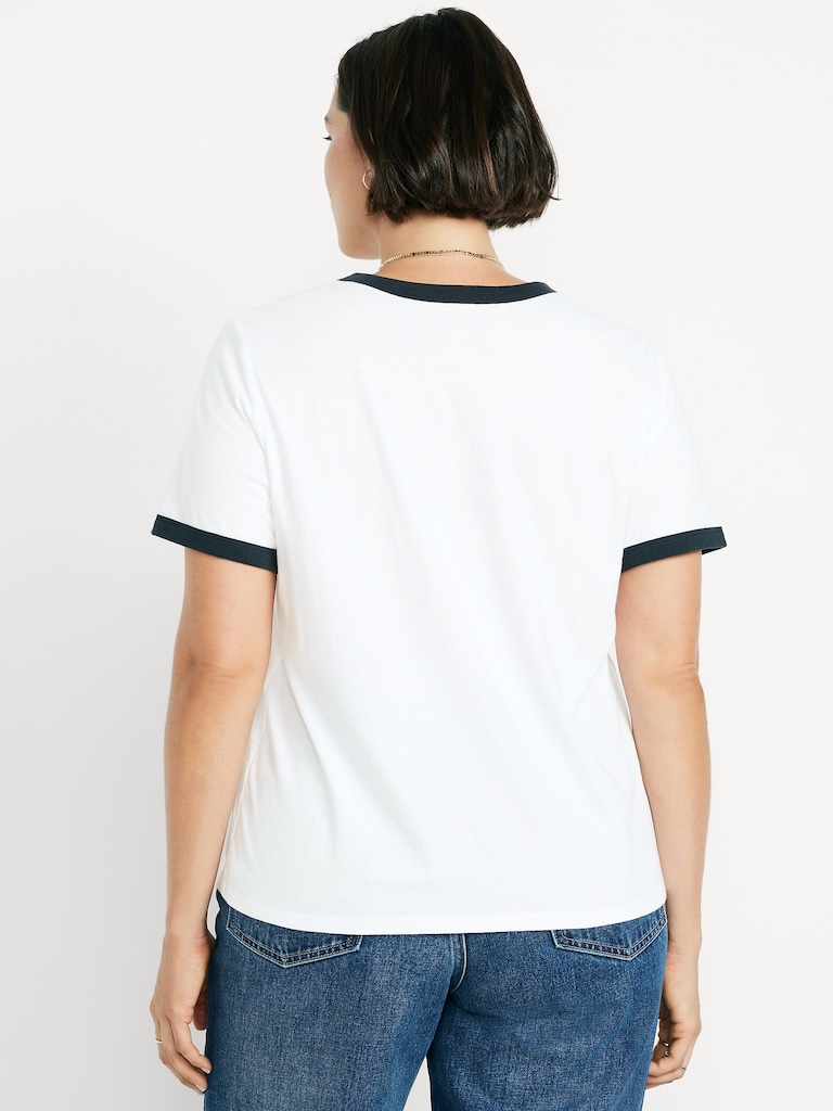 EveryWear Crew-Neck Logo-Graphic Ringer T-Shirt