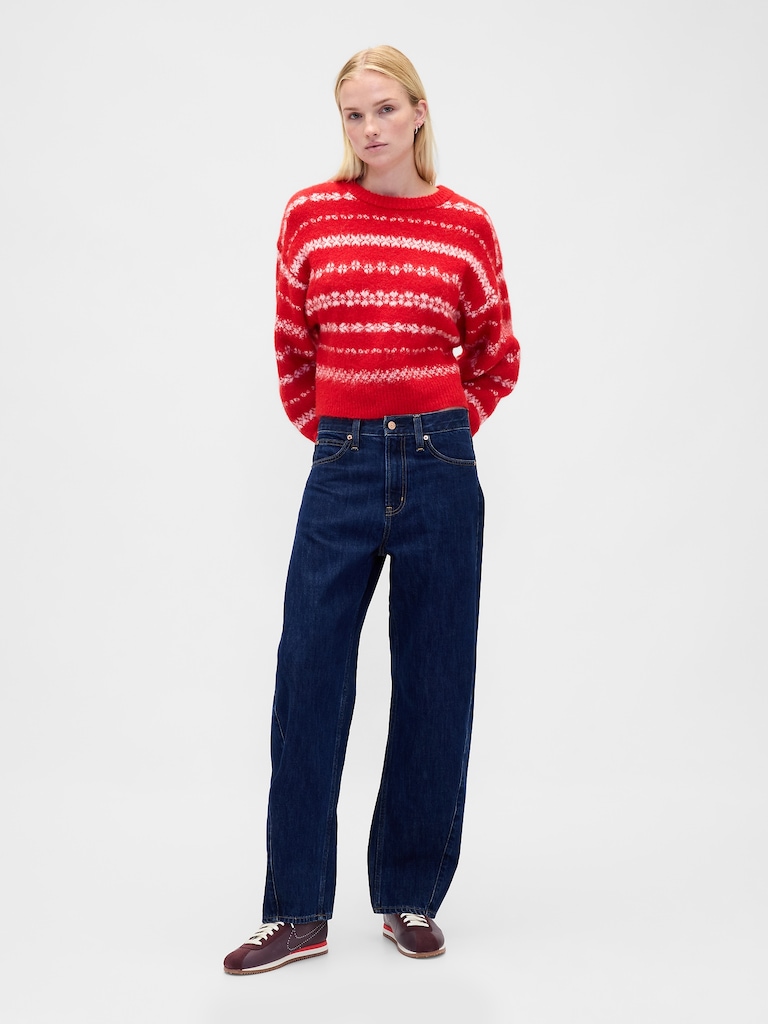 Fuzzy Oversized Crewneck Sweater
