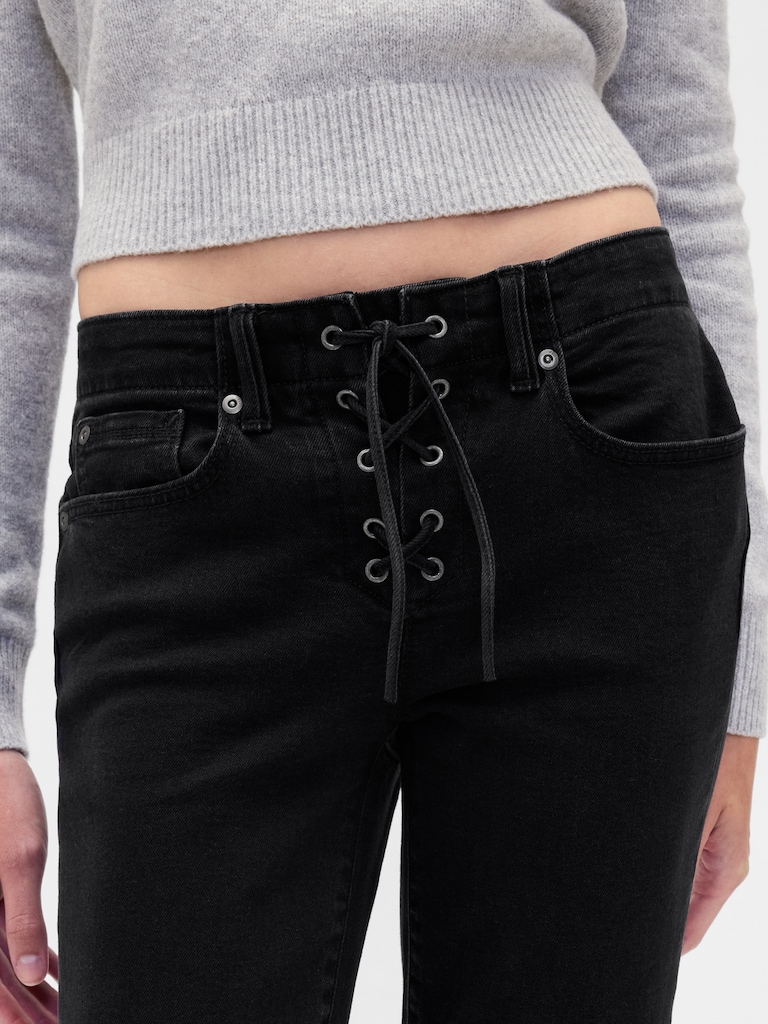 Low Rise Long & Lean Lace-Up Jeans