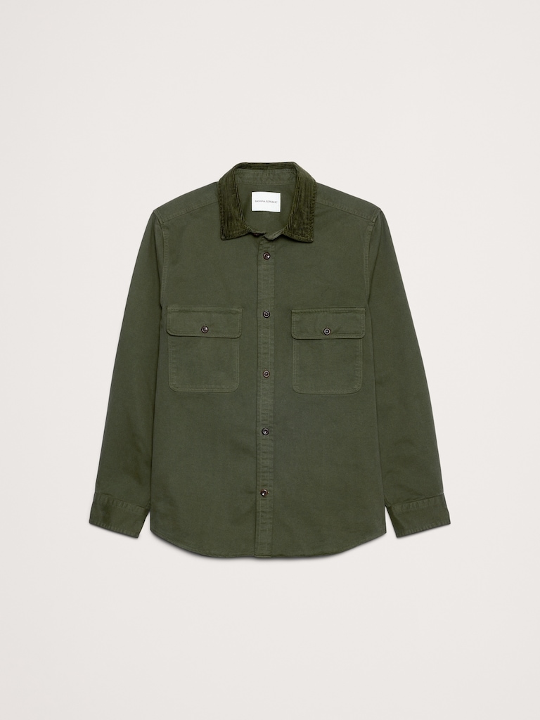 Standard-Fit Cotton Twill Shirt Jacket