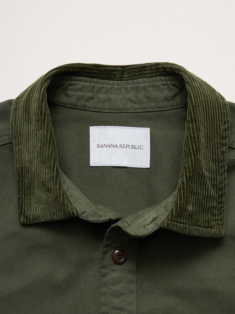 Standard-Fit Cotton Twill Shirt Jacket