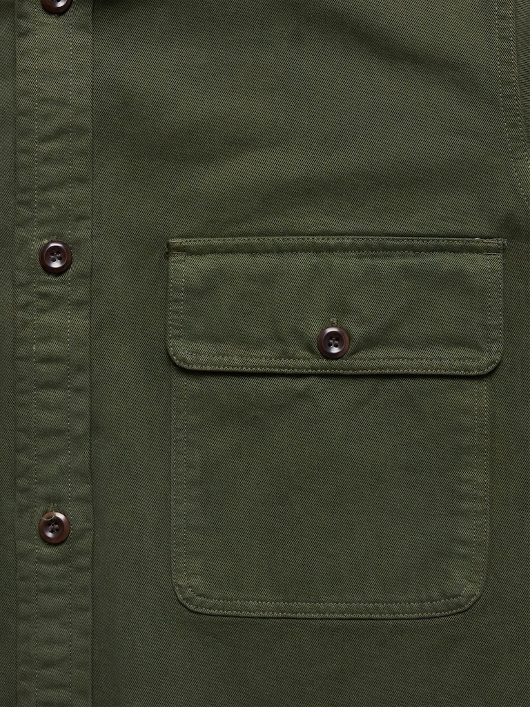 Standard-Fit Cotton Twill Shirt Jacket