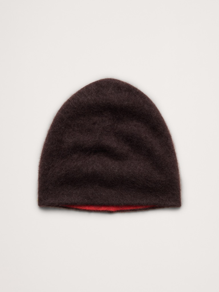Reversible Brushed Wool-Cashmere Beanie