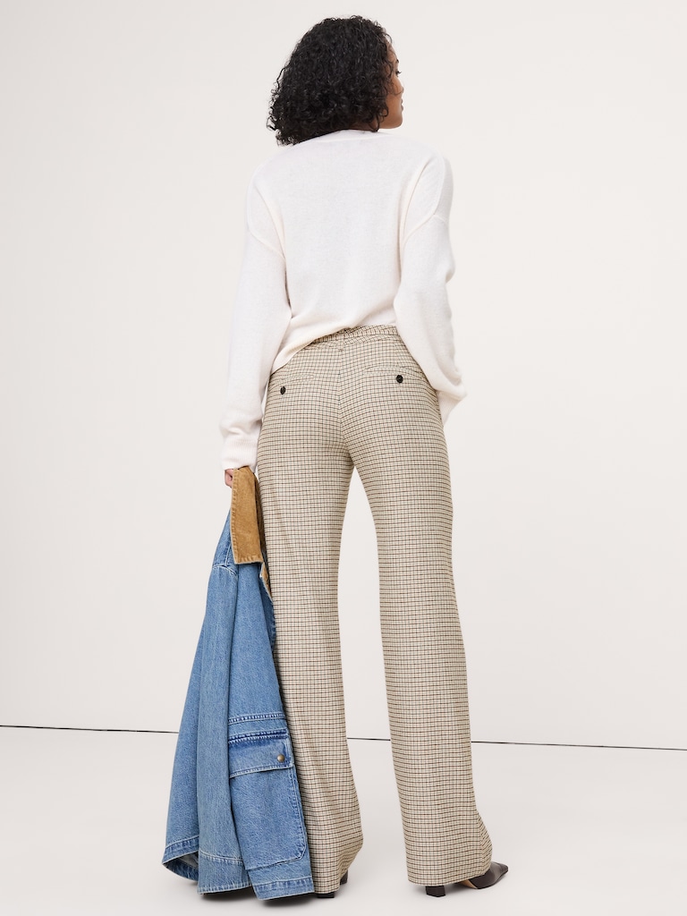 Mid-Rise Straight Italian Flannel Belted Pant