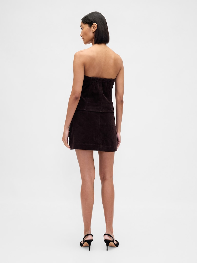 Corduroy Chain Pocket Mini Skort