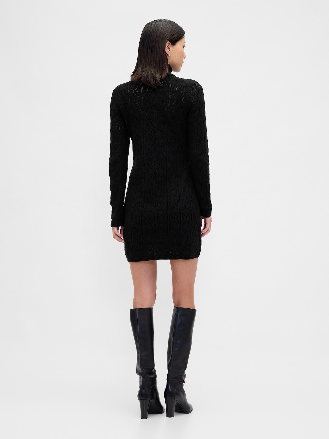 CashSoft Pointelle Turtleneck Sweater Dress